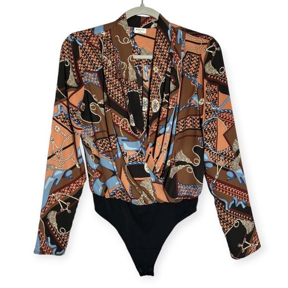 Aritzia Babaton Ambrose Contour Bodysuit SIZE XS Long Sleeve V-Neck Blouse - Picture 1 of 11